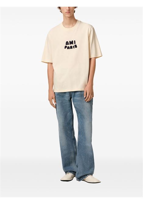 t-shirt ap patch unisex crema AMI PARIS | UTS075.726136